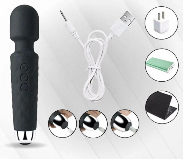 Black Wand Massager and Vibrator For Women - Image 3