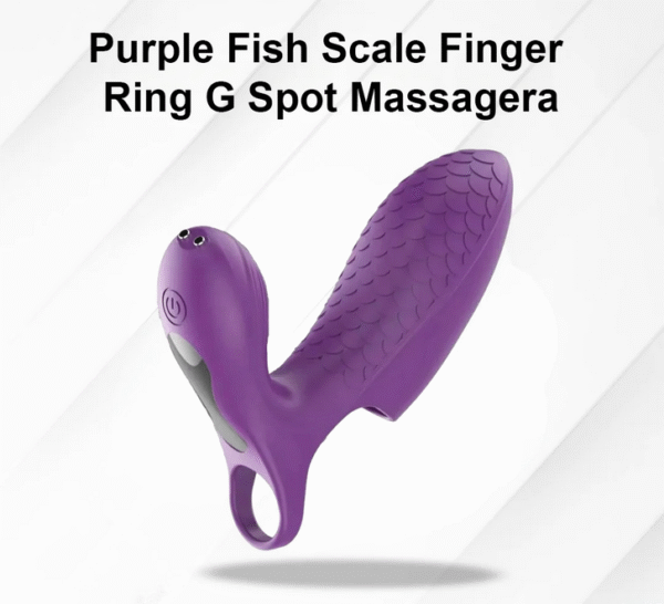 Purple Fish Scale Vibrating Finger Massager