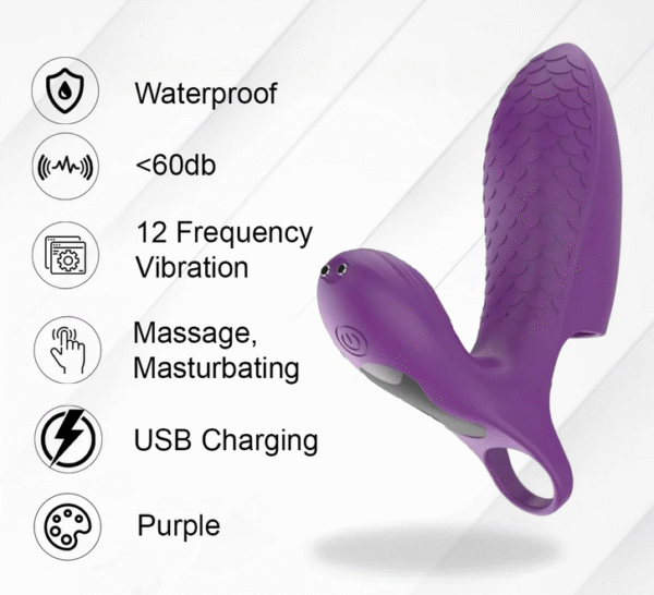 Purple Fish Scale Vibrating Finger Massager - Image 4