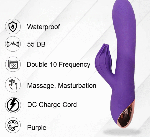 2 in 1 Purple Rabbit Vibrator - Image 4