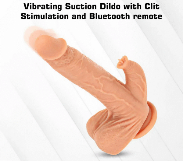 Vibrating Suction Dildo With Clit Stimulation With Remote