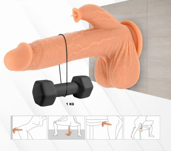 Vibrating Suction Dildo With Clit Stimulation With Remote - Image 5