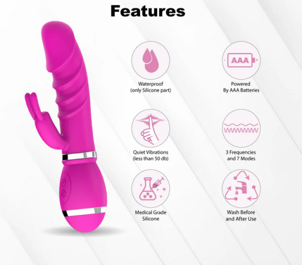 Rabbit Ear Mini Vibrating Dildo - Image 4