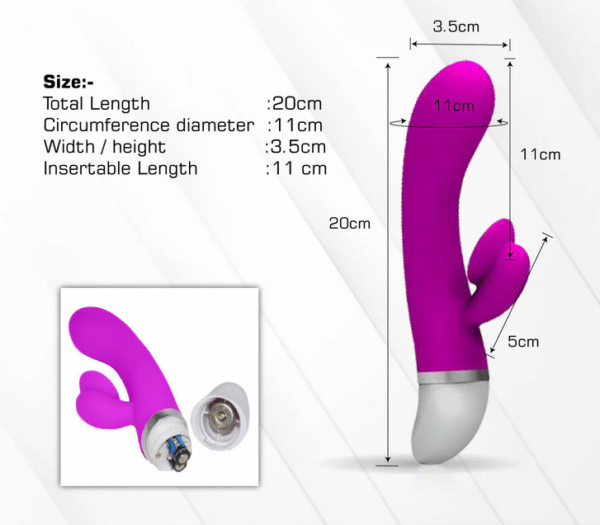 Pink Silicone 30 Functions Vibrator With Clit Stimulator - Image 3