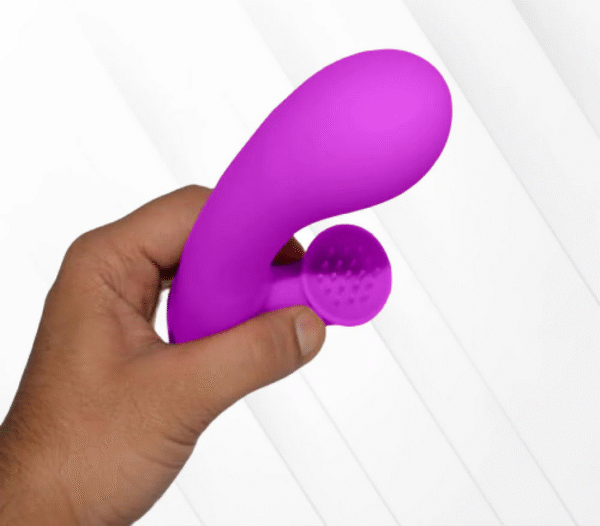 Pink Silicone 30 Functions Vibrator With Clit Stimulator - Image 4
