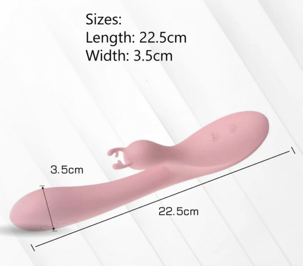 Pink Silicone USB Rabbit Ear Vibrator for Women - Image 3