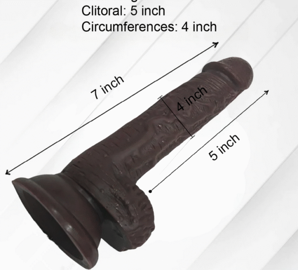 7 Inch Brown Realistic Suction Dildo - Image 3