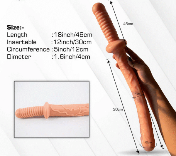 Silicone Realistic Flesh Double Ended Huge Dildo - Image 3