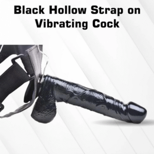Black Hollow Strap On Vibrating Cock