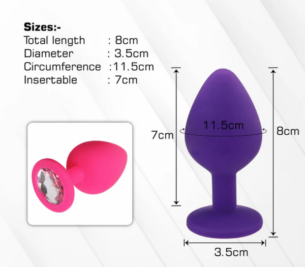 Silicone Butt Plug With Crystal - Image 3