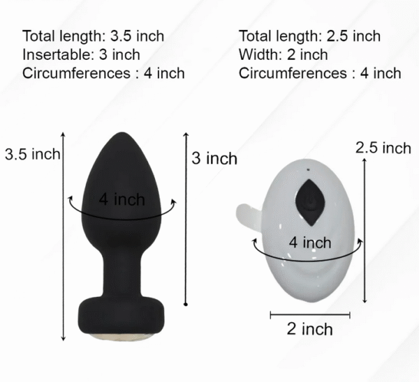 Black Remote Control Vibrating Butt Plug - Image 3