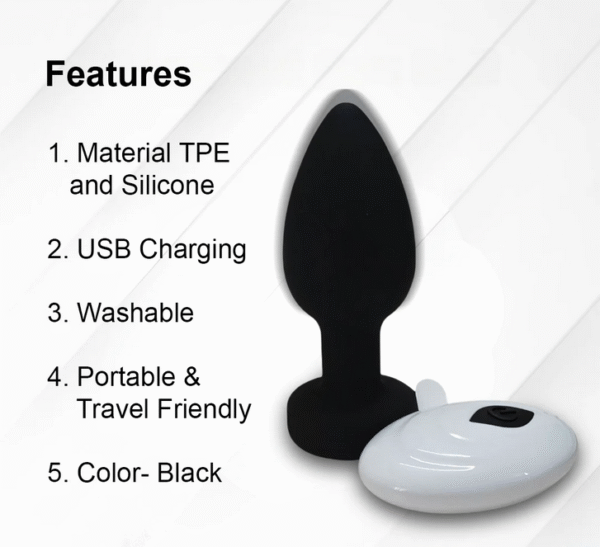 Black Remote Control Vibrating Butt Plug - Image 4