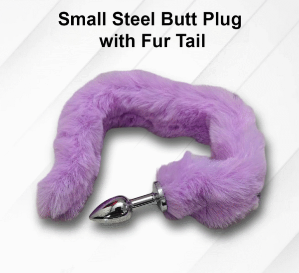Small Steel Butt Plug With Fur Tail
