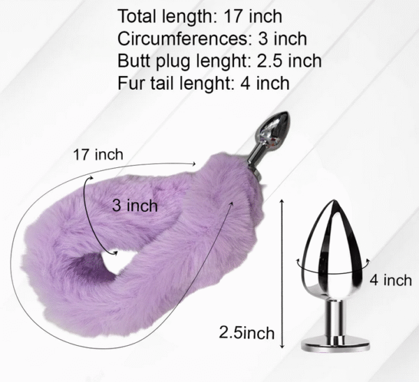 Small Steel Butt Plug With Fur Tail - Image 3