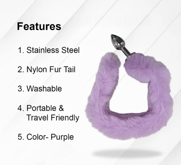 Small Steel Butt Plug With Fur Tail - Image 4