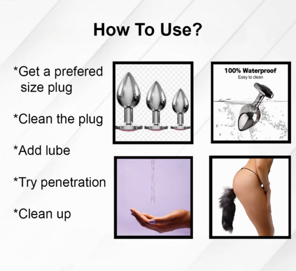 Small Steel Butt Plug With Fur Tail - Image 5