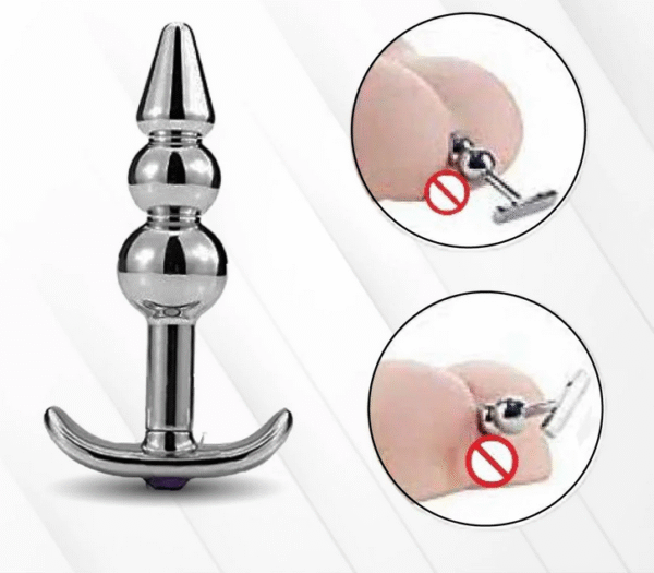Stainless Steel 3 Bead Anal Plug - Image 4