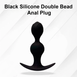 Black Silicone Double Bead Anal Plug