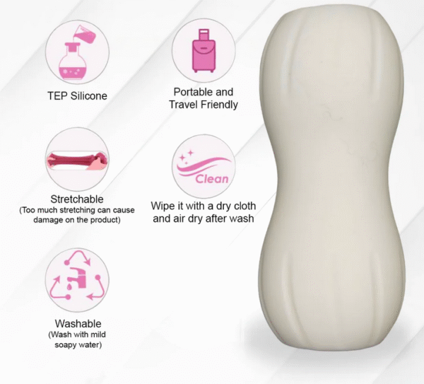 Silicone Masturbating Sleeve White - Image 4