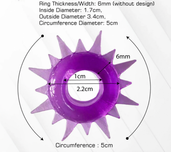Silicone Colored Penis Ring With Spikes For Men - Image 4