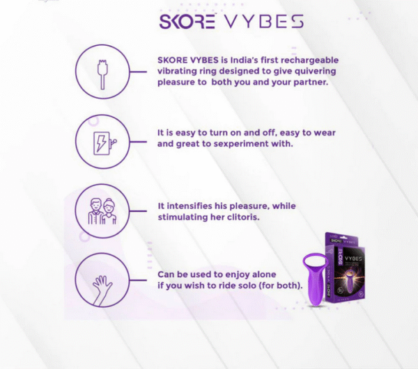 Skore Vybes Rechargeable Vibrating Penis Ring - Image 4
