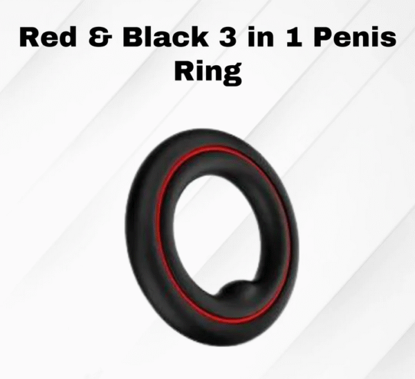 Red & Black 3 In 1 Penis Ring