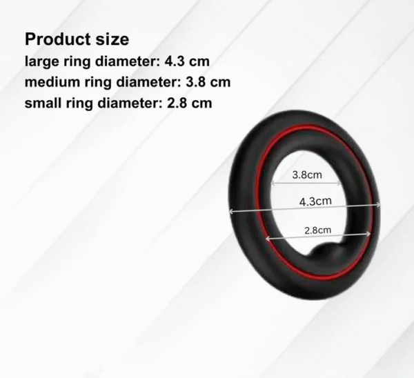 Red & Black 3 In 1 Penis Ring - Image 3