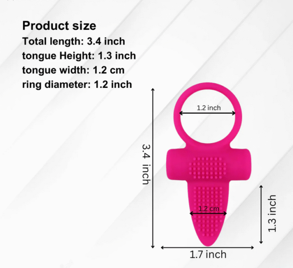 Pink Silicone Tongue Vibrating Penis Ring - Image 3