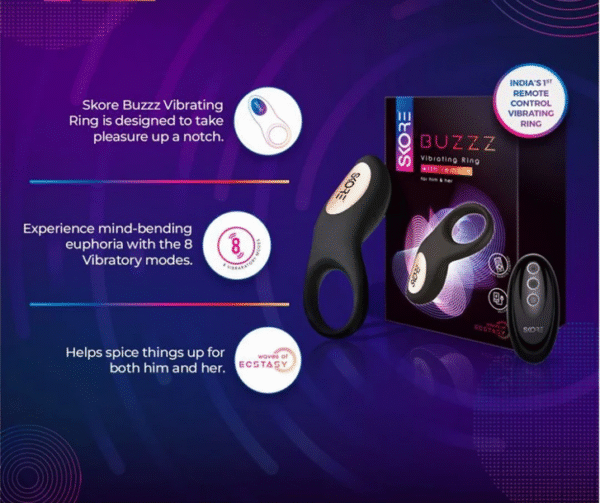 Skore Buzz Rechargeable Vibrating Penis Ring - Image 3