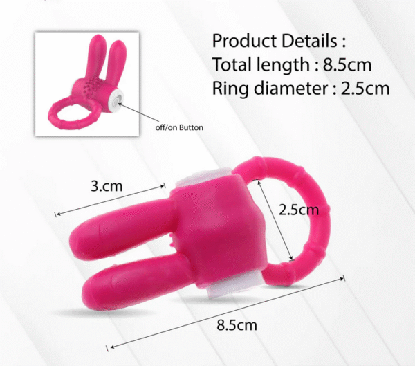 Pink Rabbit Vibrating Cock Ring - Image 3
