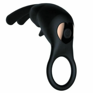 Black 10 Function Rabbit Vibrating Penis Ring