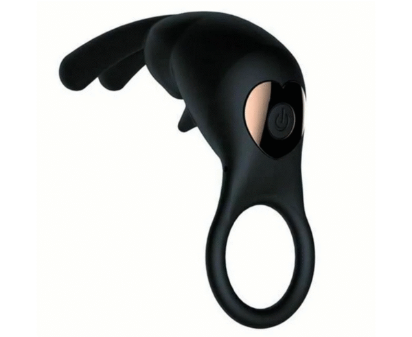 Black 10 Function Rabbit Vibrating Penis Ring
