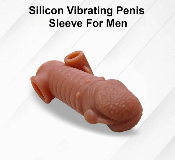 Silicone Vibrating Penis Sleeve For Men