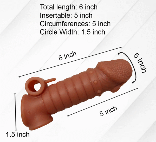 Silicone Vibrating Penis Sleeve For Men - Image 3