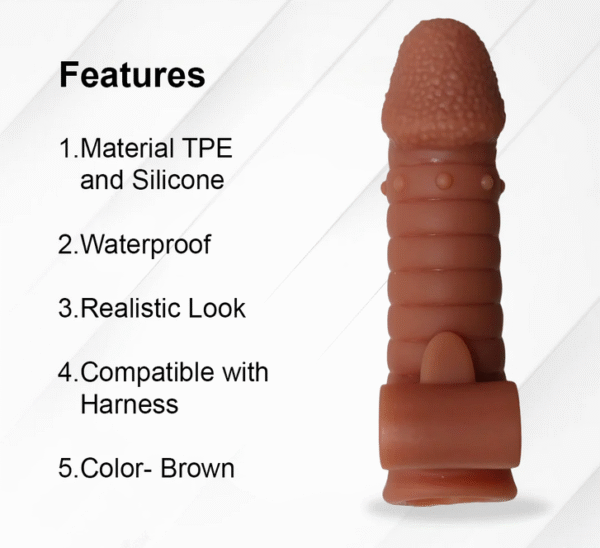 Silicone Vibrating Penis Sleeve For Men - Image 4